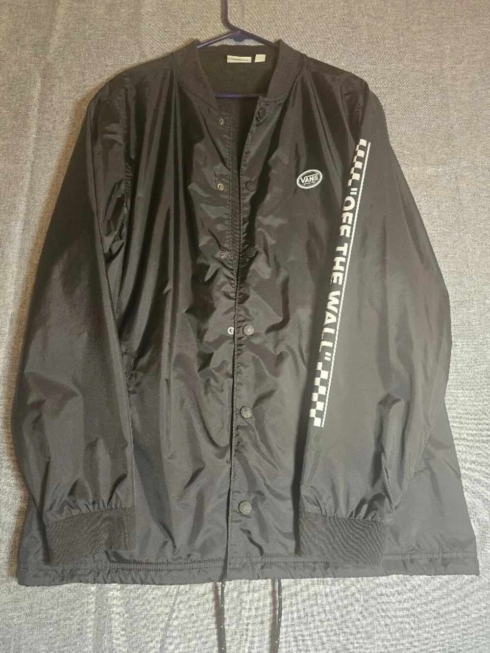 Vans Off The Wall Black Coach Jacket Men's Large Streetwear Windbreaker